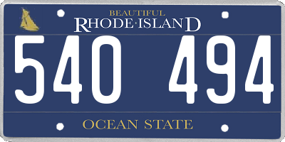 RI license plate 540494