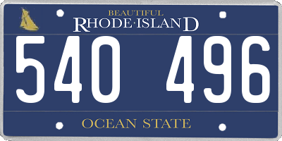 RI license plate 540496