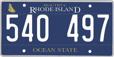 RI license plate 540497