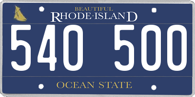 RI license plate 540500