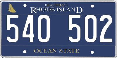 RI license plate 540502