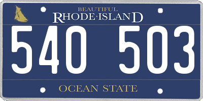 RI license plate 540503