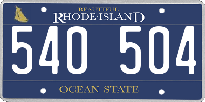 RI license plate 540504
