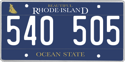 RI license plate 540505