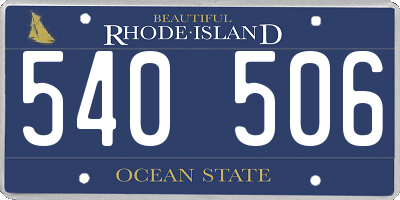 RI license plate 540506