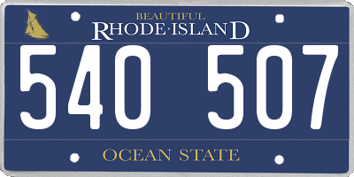 RI license plate 540507