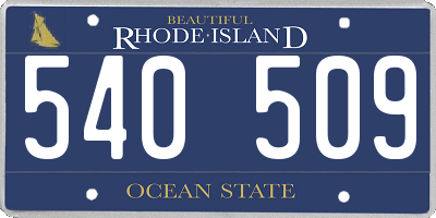 RI license plate 540509
