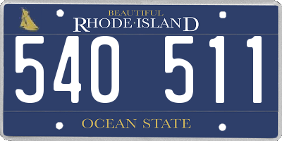 RI license plate 540511
