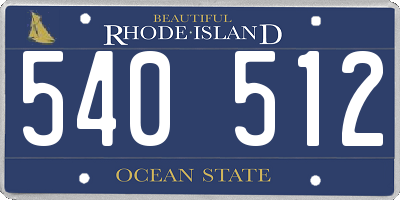 RI license plate 540512