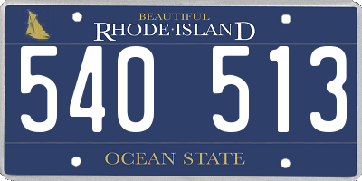 RI license plate 540513