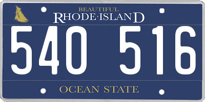RI license plate 540516