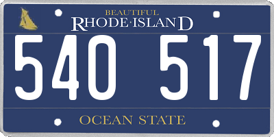 RI license plate 540517
