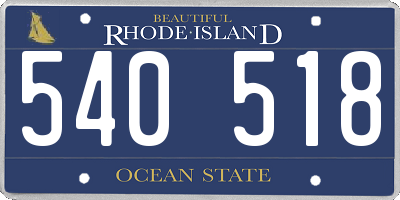 RI license plate 540518