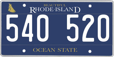 RI license plate 540520