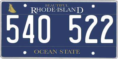 RI license plate 540522