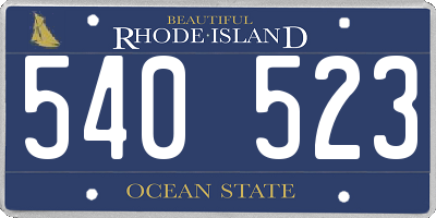 RI license plate 540523
