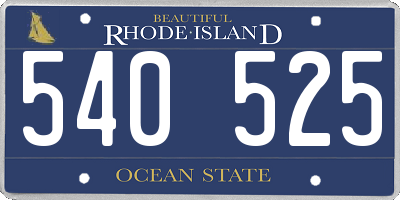 RI license plate 540525