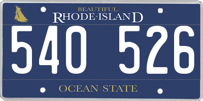 RI license plate 540526