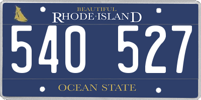 RI license plate 540527