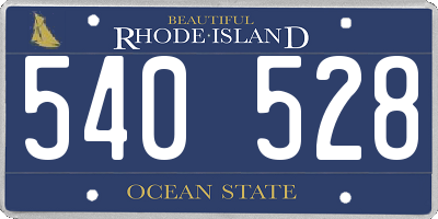 RI license plate 540528