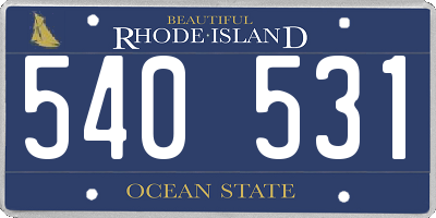 RI license plate 540531