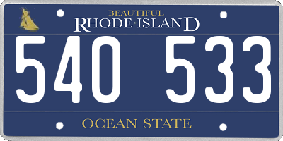 RI license plate 540533