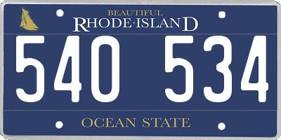 RI license plate 540534