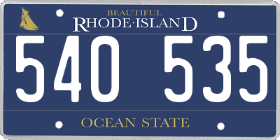 RI license plate 540535