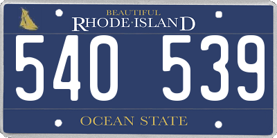 RI license plate 540539