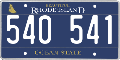 RI license plate 540541