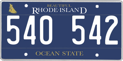 RI license plate 540542