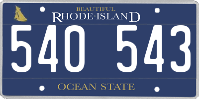 RI license plate 540543