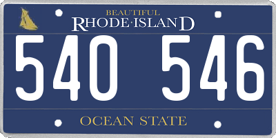 RI license plate 540546
