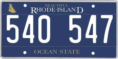 RI license plate 540547