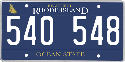 RI license plate 540548