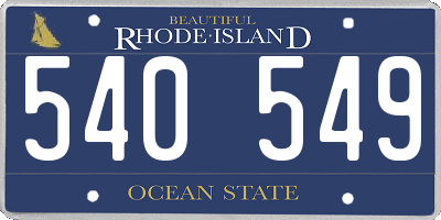RI license plate 540549