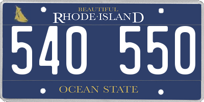 RI license plate 540550