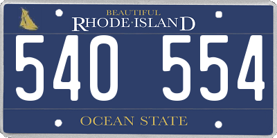 RI license plate 540554
