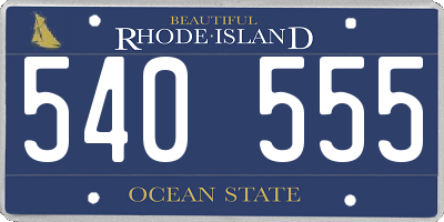 RI license plate 540555