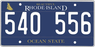 RI license plate 540556