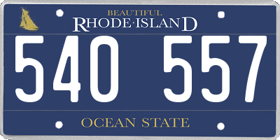 RI license plate 540557