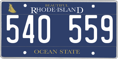 RI license plate 540559