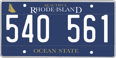 RI license plate 540561