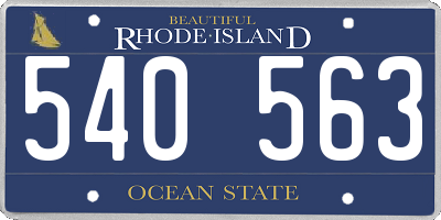 RI license plate 540563