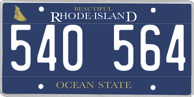 RI license plate 540564