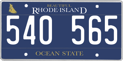RI license plate 540565