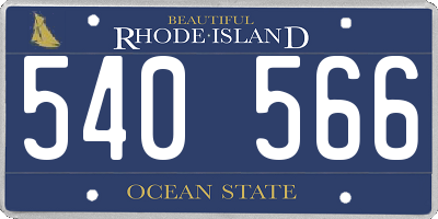 RI license plate 540566