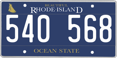 RI license plate 540568