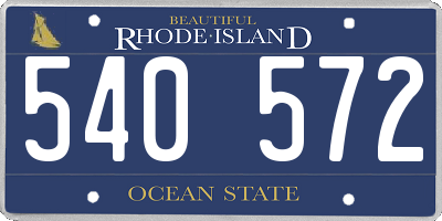 RI license plate 540572
