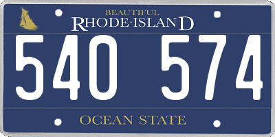 RI license plate 540574